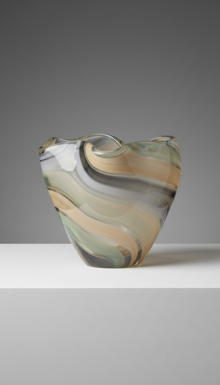 Frosted Glass Tapered Bowl