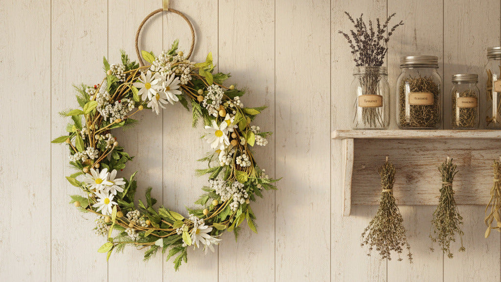 GRFD-103 12-Inch Spring Daisy Wreath