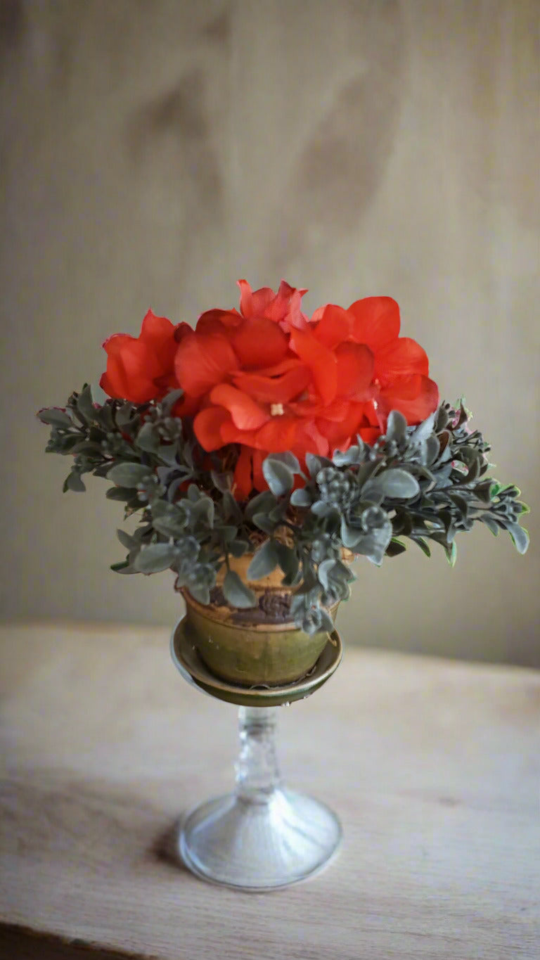 TTD-102 Potted Hydrangea Blossoms and Eucalyptus