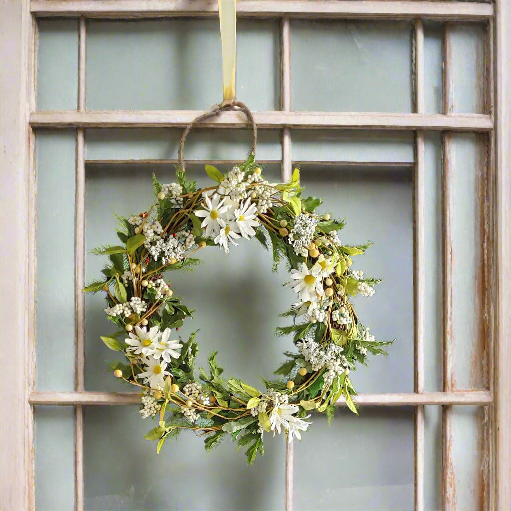 GRFD103 - 12-Inch Spring Daisy Wreath