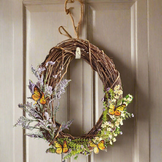 GRFD102 - 18-Inch Oval Butterfly Wreath