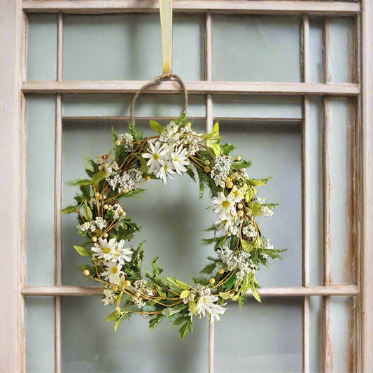 GRFD-103  12-Inch Spring Daisy Wreath