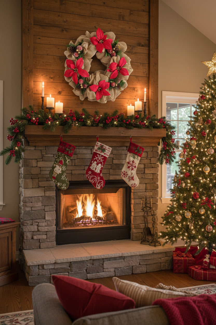 GRFD-114  18-Inch Rustic Christmas Wreath