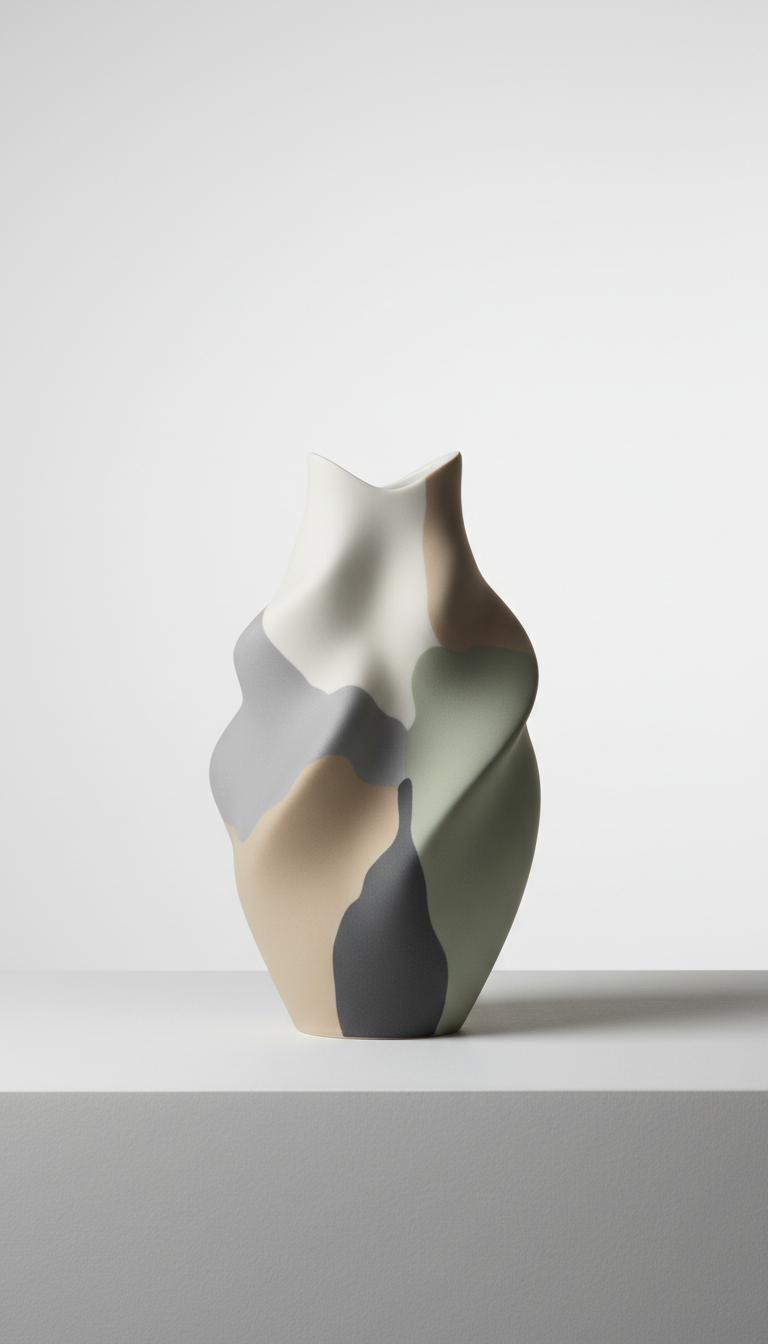 Porcelain Vase With Asymmetric Rim