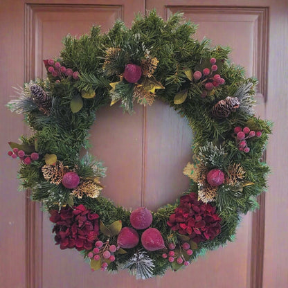 GRFD-104  18-Inch Poinsettia Wreath